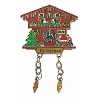 Kuckucksuhr Metall Magnet Wetterhaus Deutschland Germany Souvenir Mitbringsel