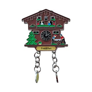 Kühlschrankmagnet Alpen Kuckucksuhr Magnet Reisemagnet Mitbringsel Metall - Frankfurt