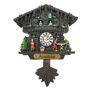 Kuckucksuhr Magnet Polyresin Kühlschrank Handmade Austria Österreich schwarz - Austria