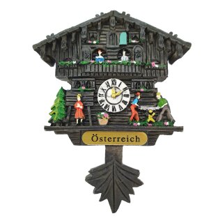 Kuckucksuhr Magnet Polyresin Kühlschrank Handmade Austria Österreich schwarz - Österreich