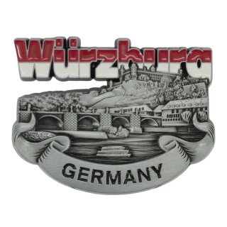 Metall Magnet Würzburg silber