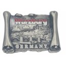 Metall Magnet Würzburg Schriftrolle Germany silber