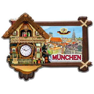 Kuckucksuhr Polyresin Magnet Kühlschrank - Made in Italy - München