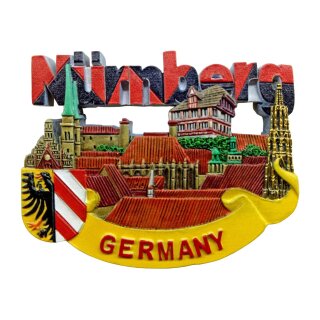 Nürnberg Magnet Altstadt mit Kaiserburg und Schriftzug