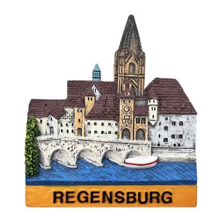 Magnet Regensburg Altstadt Panorama mit Dom St. Peter & Steinerner Brücke