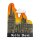 Kölner Dom Magnet Darstellung mit Himmelmotiv Orange