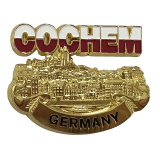 Metall Magnet Cochem Reichsburg Burg Skyline Gold Glanz