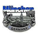München Kühlschrankmagnet Metall 3D Skyline...