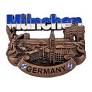 München Kühlschrankmagnet Metall 3D Skyline...