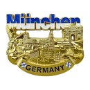 München Kühlschrankmagnet Metall 3D Skyline...