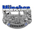 München Kühlschrankmagnet Metall 3D Skyline...