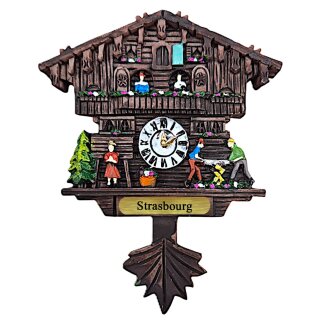 Kühlschrankmagnet Alpen Kuckucksuhr Magnet  Urlaubserinnerung Mitbringsel Deko - Strasbourg
