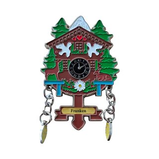 Kühlschrankmagnet Alpen Kuckucksuhr Magnet  Reisemagnet Mitbringsel Metall - Franken