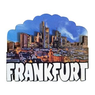 MDF Holz Magnet Fotomagnet Souvenir Skyline Frankfurt