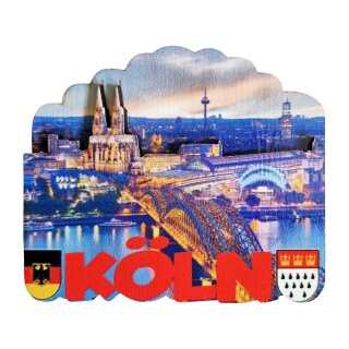 MDF Holz Magnet Fotomagnet Souvenir Skyline Köln