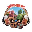 MDF Holz Magnet Fotomagnet Souvenir Bier Breze Nürnberg