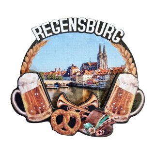 MDF Holz Magnet Fotomagnet Souvenir Bier Breze Regensburg