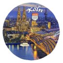 Köln Rundmagnet mit Dom Panorama Rheinbrücke und Stadtwappen