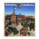 Quadratischer Magnet mit Kaiserburg Nürnberg