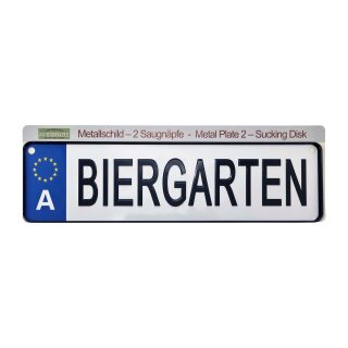 Schild Biergarten Austria 26 x 7 cm