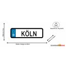 Blechschild Metall Klein - Köln KFZ 26 x 7 cm