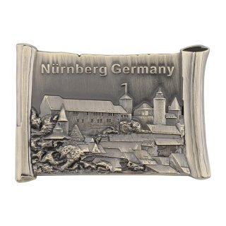 Premium Metall Magnet Nürnberg Burg Kaiserburg Franken Stolz Deutschland silber
