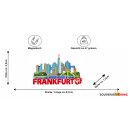 Frankfurt Polyresin Magnet Skyline Handmade Rot