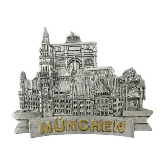 Magnet Kühlschrankmagnet Souvenir Deko Mitbringsel Germany - München Silber Gold