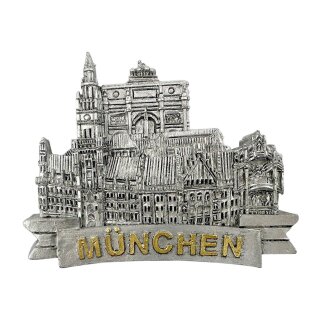 München Rathaus Marienplatz Darstellung in Silberoptik