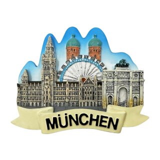 Magnet Kühlschrankmagnet Souvenir Deko Mitbringsel Germany -  München Blau Beige