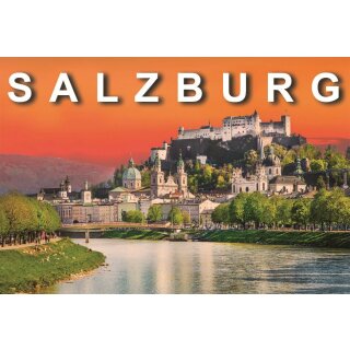 Fotomagnet Foto Magnet Kühlschrankmagnet - Salzburg Skyline Orange