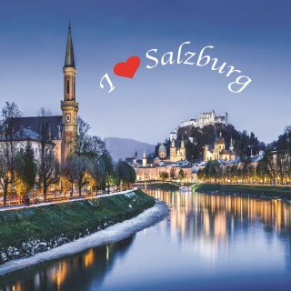 Fotomagnet Foto Magnet Kühlschrankmagnet - I Love Salzburg 4 Eck