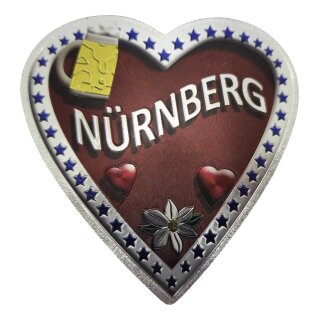 Großes Folien Fotomagnet Kühlschrankmagnet Foto Magnet Glitzer Folie - Nürnberg Lebkuchenherz