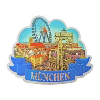 Großes Folien Fotomagnet Kühlschrankmagnet Foto Magnet Glitzer Folie - München Bayern