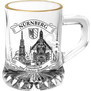 6er pack Schnapsglas 30ml Bierkrug Goldrand Schwarz Weiß