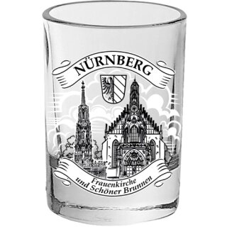 6 er Pack Schnapsglas 50ml, Schwarz Weiß   Nürnberg