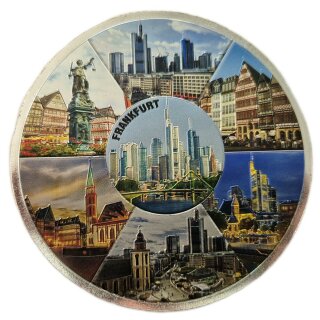 Großes Folien Fotomagnet Kühlschrankmagnet Foto Magnet Glitzer Folie - Frankfurt Rund