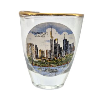 Stamper Glas konkav mit Goldrand Frankfurt am Main