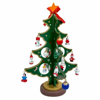 Tannenbaum Holz, Schmuck 3 fach - 25cm