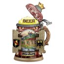 Holz Magnet Bierkrug Würzburg drehend Deckel /...