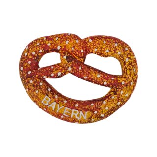 Polyresin Magnet Kühlschrankmagnet Souvenir Breze mit Schriftzug Bayern