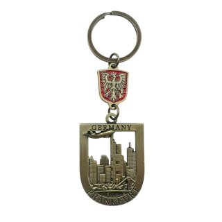 Schlüsselanhänger Frankfurt Skyline mit Wappen gold