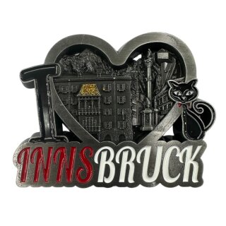 Metall Magnet Innsbruck Herz silber