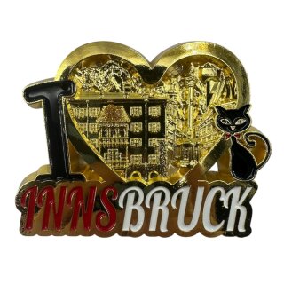 Metall Magnet Innsbruck Herz gold glänzend