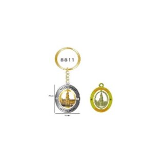 Schlüsselanhänger München Oval Gold Silber