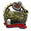 München Metallmagnet Bierkrug Brezel Bayern...