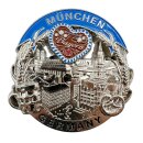 München Metallmagnet Bierkrug Brezel Herz Bayern -...
