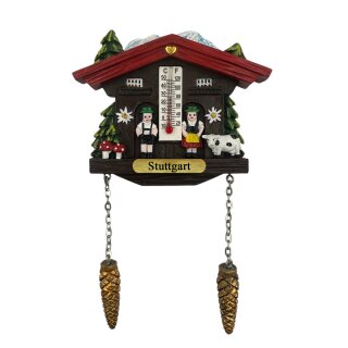 Kühlschrankmagnet Alpen Kuckucksuhr Magnet  Wetterhaus Thermometer Deko - Stuttgart