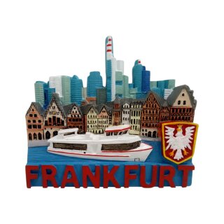 Magnet Poyresin Frankfurt bunt Extra 3D Riesig Grau