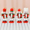 Nussknacker Christbaumschmuck 4er Set rot in Box 10cm mit...